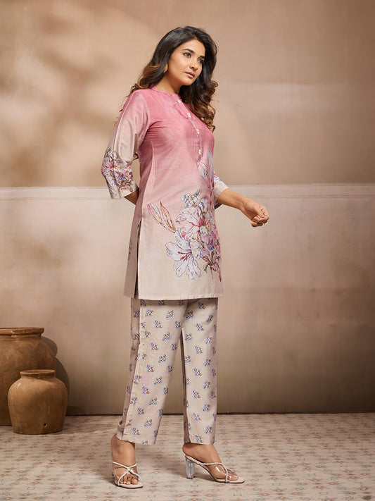 Floral Printed Tunic with Trousers