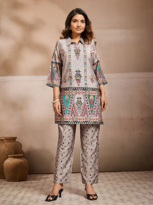 Bohemian Printed Tunic with Trousers