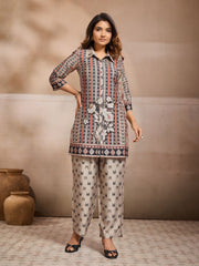 Printed Shirt with Trousers