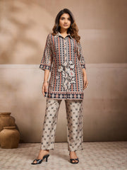 Printed Shirt with Trousers