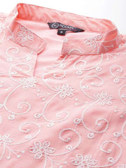 Floral Embroidered Regular Chikankari Kurta with Palazzos & With Dupatta