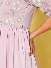 Women Floral Embroidered Sequinned Georgette Kurta