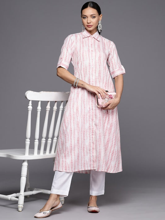 Women Dyed Regular Kurta with Trousers