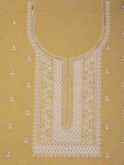 Yellow Floral Embroidered Sequinned Unstitched Dress Material