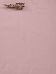 Peach-Coloured Floral Embroidered Sequinned Unstitched Dress Material