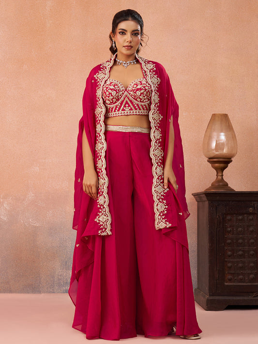Pink-Organza-Beads-Embroidered-Crop-Top-with-Flared-Cape-and-Flared-Palazzo-Set