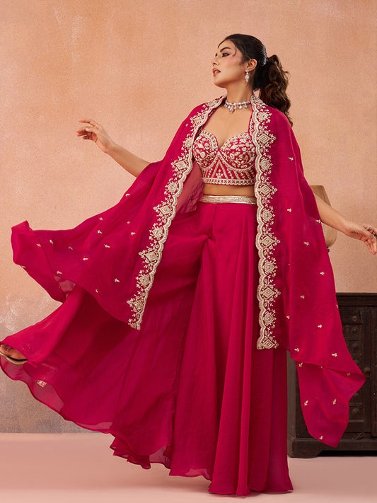 Pink-Organza-Beads-Embroidered-Crop-Top-with-Flared-Cape-and-Flared-Palazzo-Set