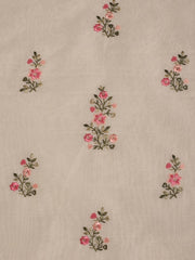 Cream Embroidered Pure Cotton Unstitched Dress Material