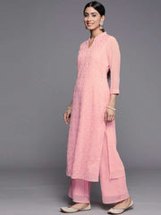 Floral Embroidered Chikankari Kurta with Palazzos