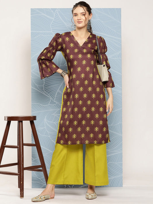 Women Floral Printed Regular Kurta with Palazzos