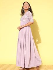 Women Floral Embroidered Sequinned Georgette Kurta