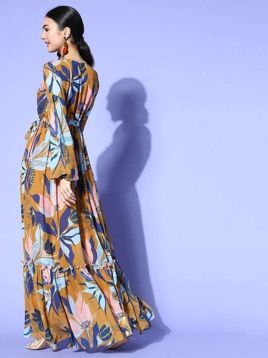 Printed Flared A-Line Ethnic Dress