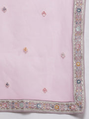 Lavender and white Readymade embroidered lehenga choli with dupatta