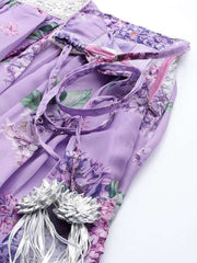 Lavender printed Readymade lehenga choli with dupatta