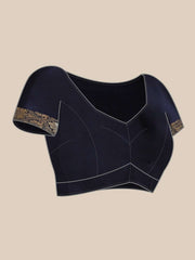 Navy Blue Zari Woven Banarasi Saree