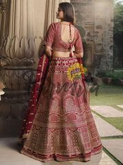 Red Hand Embroidered Lehenga Choli Set
