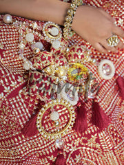 Red Hand Embroidered Lehenga Choli Set