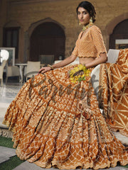 Rust Hand Embroidered Lehenga Choli Set