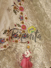 Beige Hand Embroidered Lehenga Choli Set