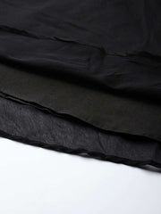 Women Black Mirror Work Anarkali Kurta