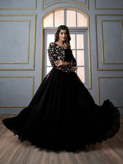 A-line Maxi Ethnic Dress With Jacket - Inddus.com