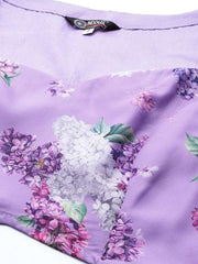 Lavender printed Readymade lehenga choli with dupatta
