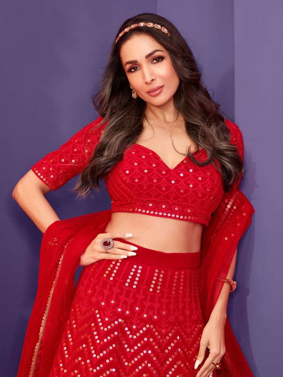 Alluring Bollywood Diva Malaika Arora Featuring Inddus Lehenga Choli - Inddus.com
