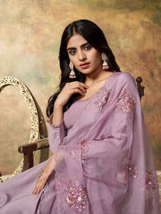 Anarkali Kurta & Trousers With Dupatta - Inddus.com