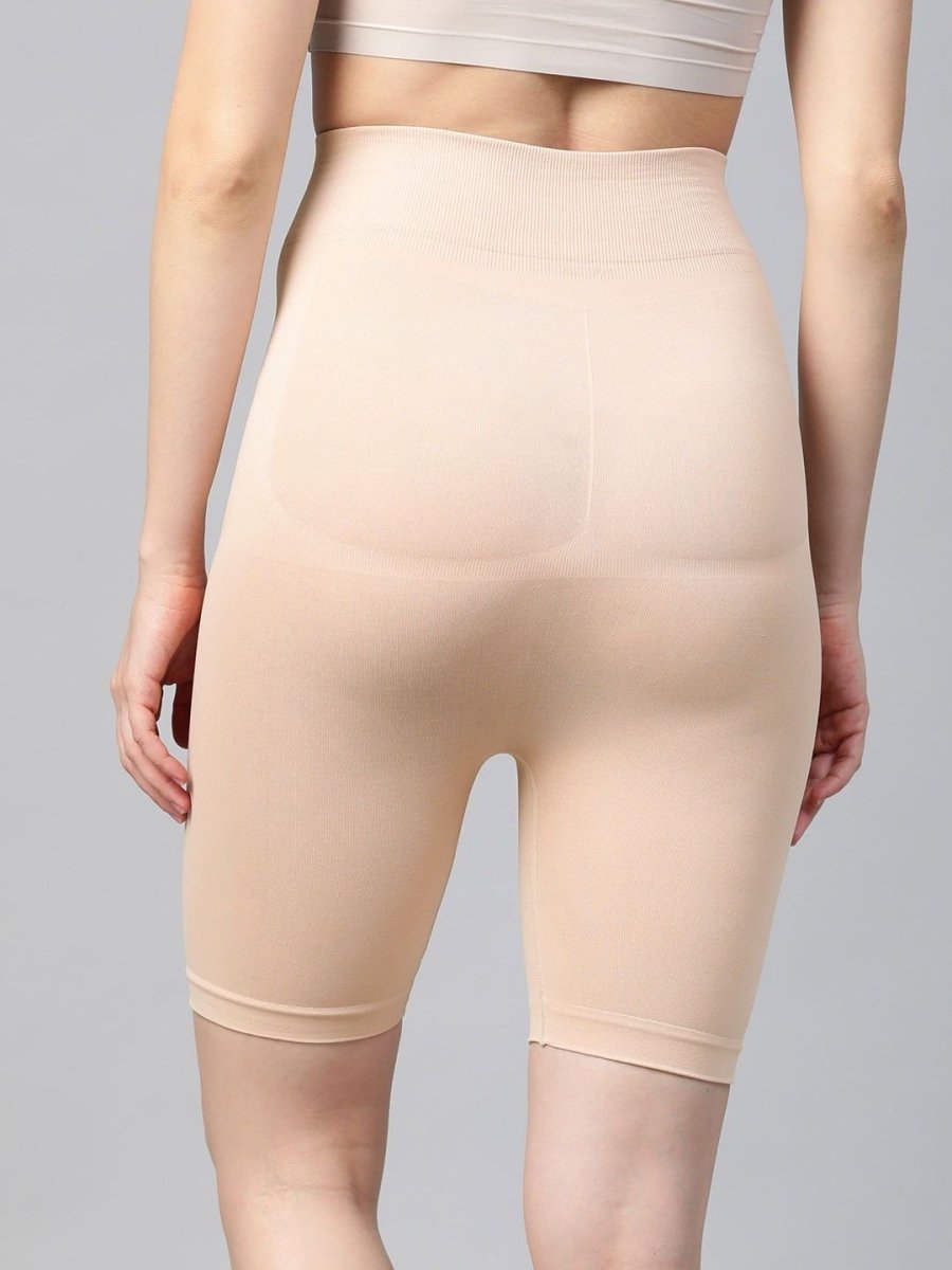 Beige Long Tummy Thigh Shapewear - inddus-us
