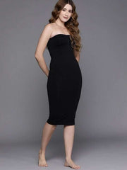 Black Bandeau Slimming High Compress Seamless Bodysuit Shapewear - Inddus.com