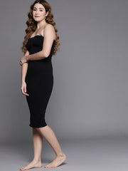 Black Bandeau Slimming High Compress Seamless Bodysuit Shapewear - Inddus.com