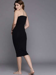 Black Bandeau Slimming High Compress Seamless Bodysuit Shapewear - Inddus.com
