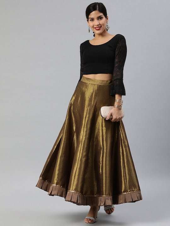 Black Cotton Stretch Saree Blouse with Lace Detail - Inddus.com
