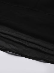 Black Embellished One Shoulder Georgette Maxi Dress - Inddus.com