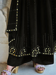Black Georgette Partywear Anarkali-Suit - Inddus.com