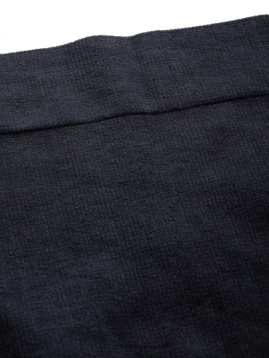 Black Knitted Saree Shapewear - inddus-us