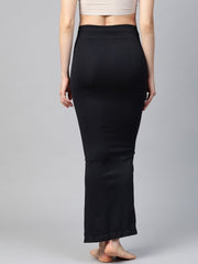 Black Knitted Saree Shapewear with Drawstring - inddus-us