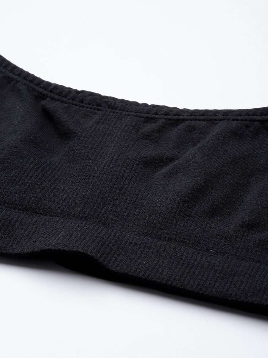 BLACK NON WIRED NON PADDED SPORT BRA - Inddus.com