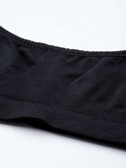 BLACK NON WIRED NON PADDED SPORT BRA - Inddus.com