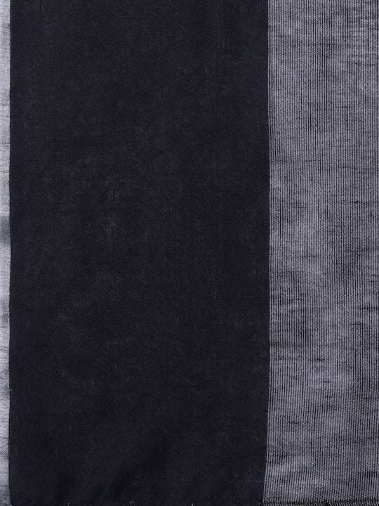 Black & Red Woven Design Saree - Inddus.com