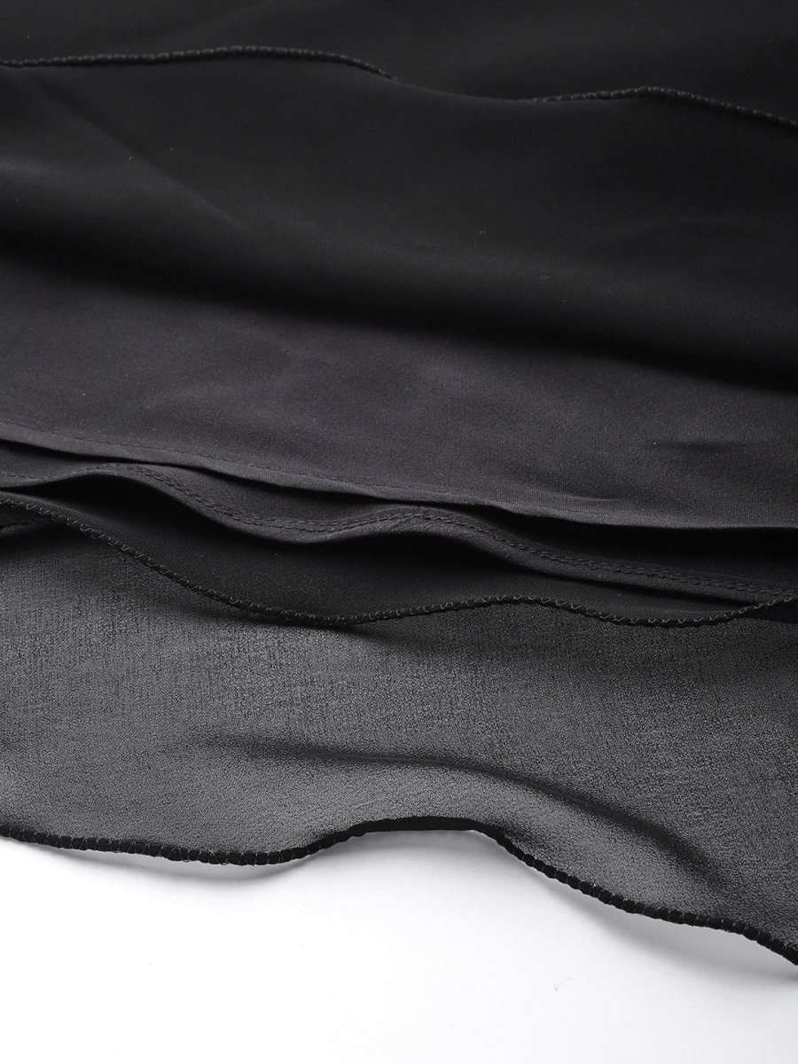 Black Sequinned Embroidered Party Gown - Inddus.com