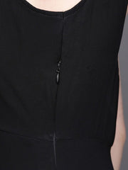 Black Sequinned Embroidered Party Gown - Inddus.com