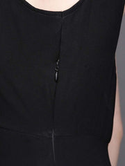 Black Sequinned Embroidered Party Gown - Inddus.com