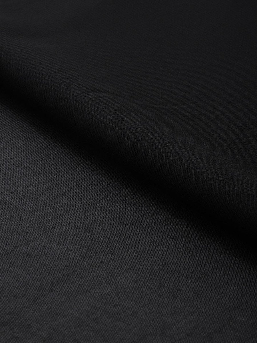 Black Silk Blend Solid Fit & Flared Maxi Gown - inddus-us