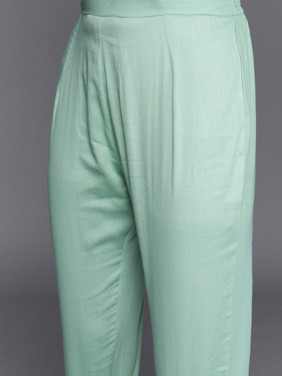 Blue Cotton Blend Woven Design Straight Cut Suit - Inddus.com