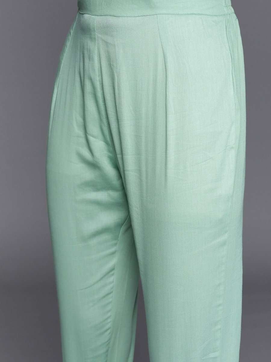 Blue Cotton Blend Woven Design Straight Cut Suit - Inddus.com