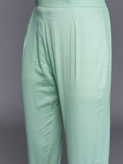 Blue Cotton Blend Woven Design Straight Cut Suit - Inddus.com