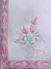 Blue Floral Embroidered Thread Work Kurta & Trousers With Dupatta - Inddus.com