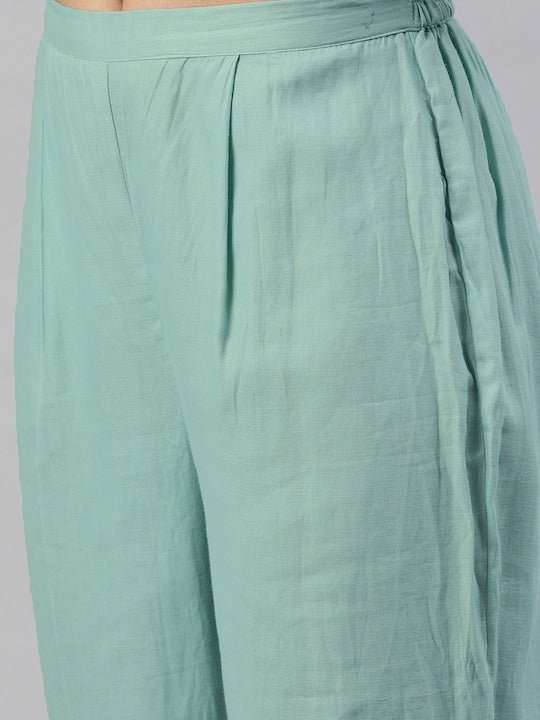 Blue & White Silk Blend Woven Design Unstitched Dress Material - Inddus.com