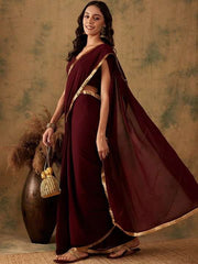Brown Gotta Patti Bordered Saree